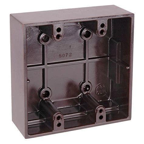 2 gang brown surface mount electrical box|2 gang electrical box dimensions.